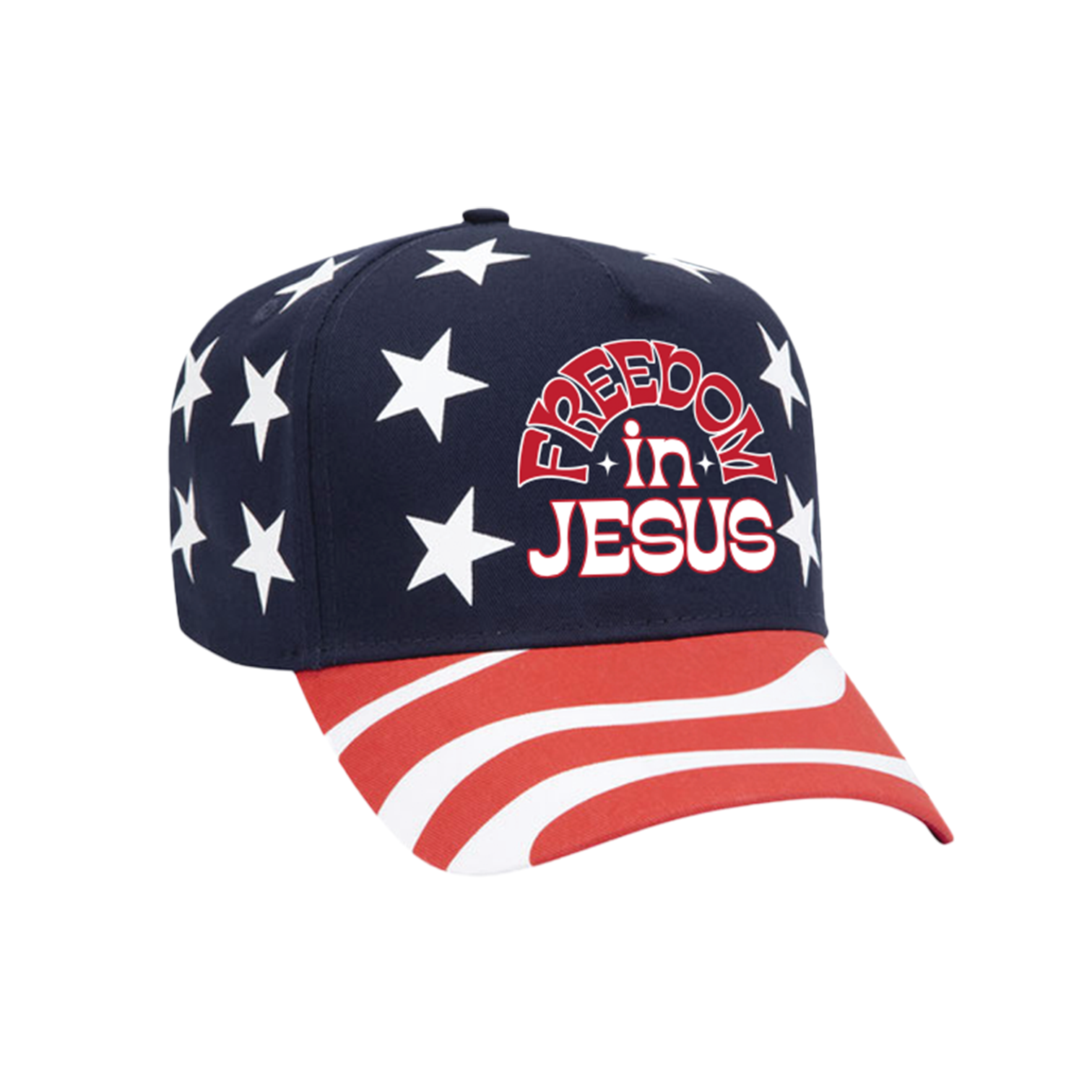 Freedom in Jesus American Flag Ball Cap