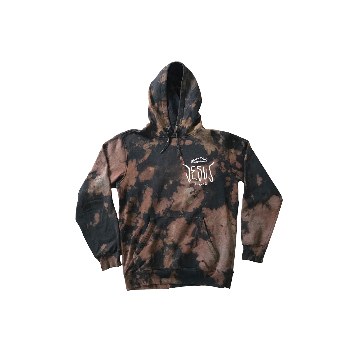 Jesus Lives Crown of Thorns Bleach Washed Hoodie