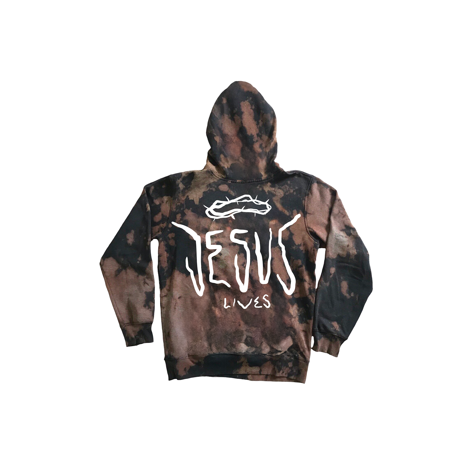Jesus Lives Crown of Thorns Bleach Washed Hoodie