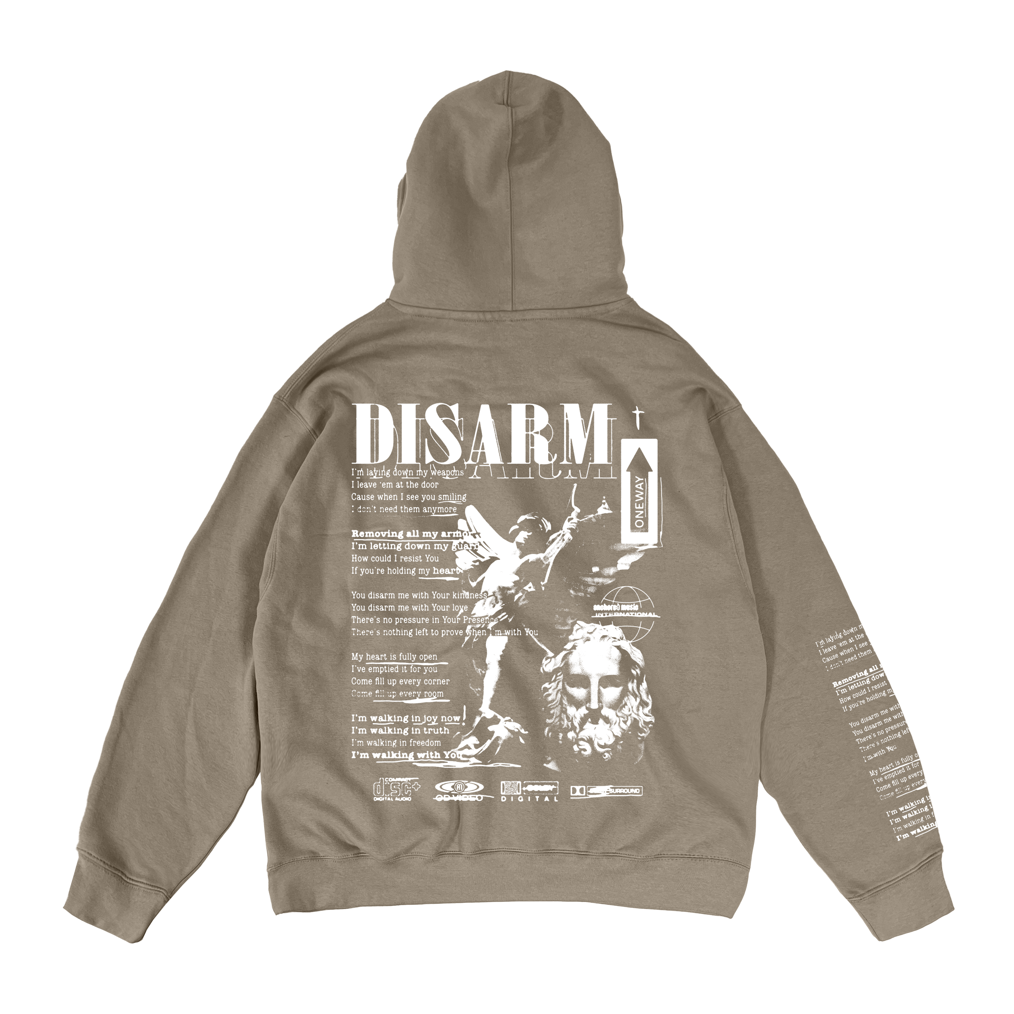 DISARM Ultra Heavy Hoodie, Relaxed Warm Grey Anchored Music