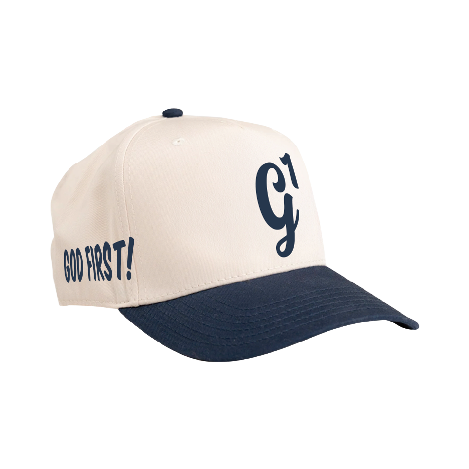 God First! - Navy/Natural