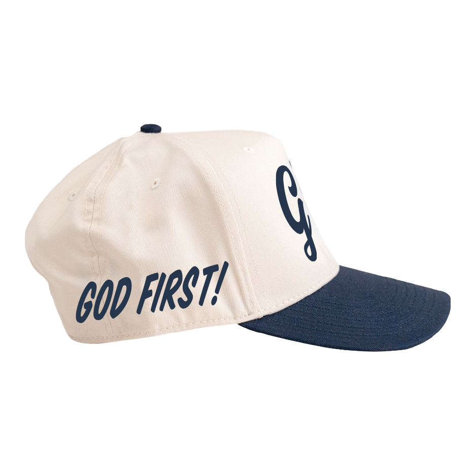 God First! - Navy/Natural
