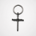 Cross Silver Metal Keychain