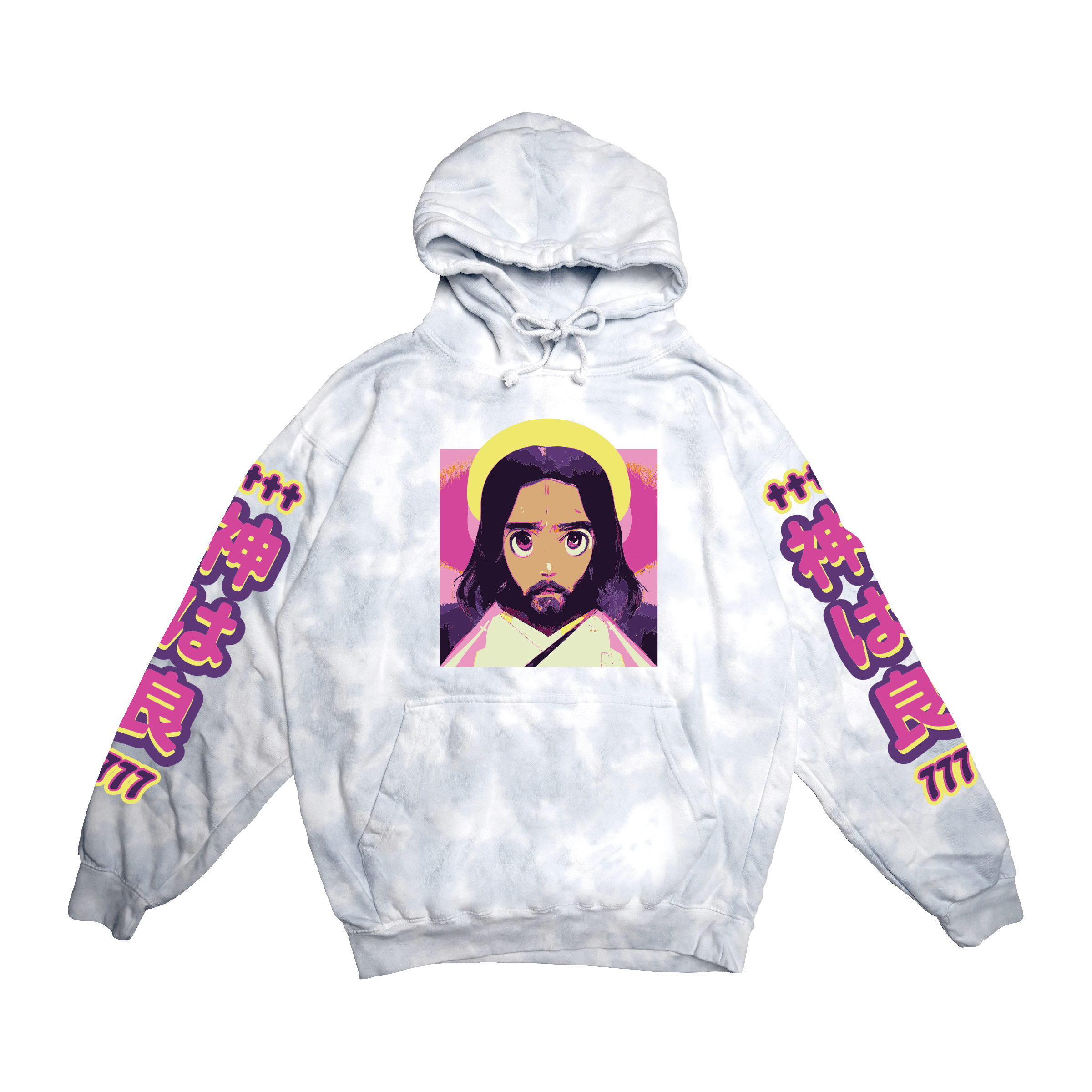 Anime Jesus Hoodie Grey/White - Anchored Music